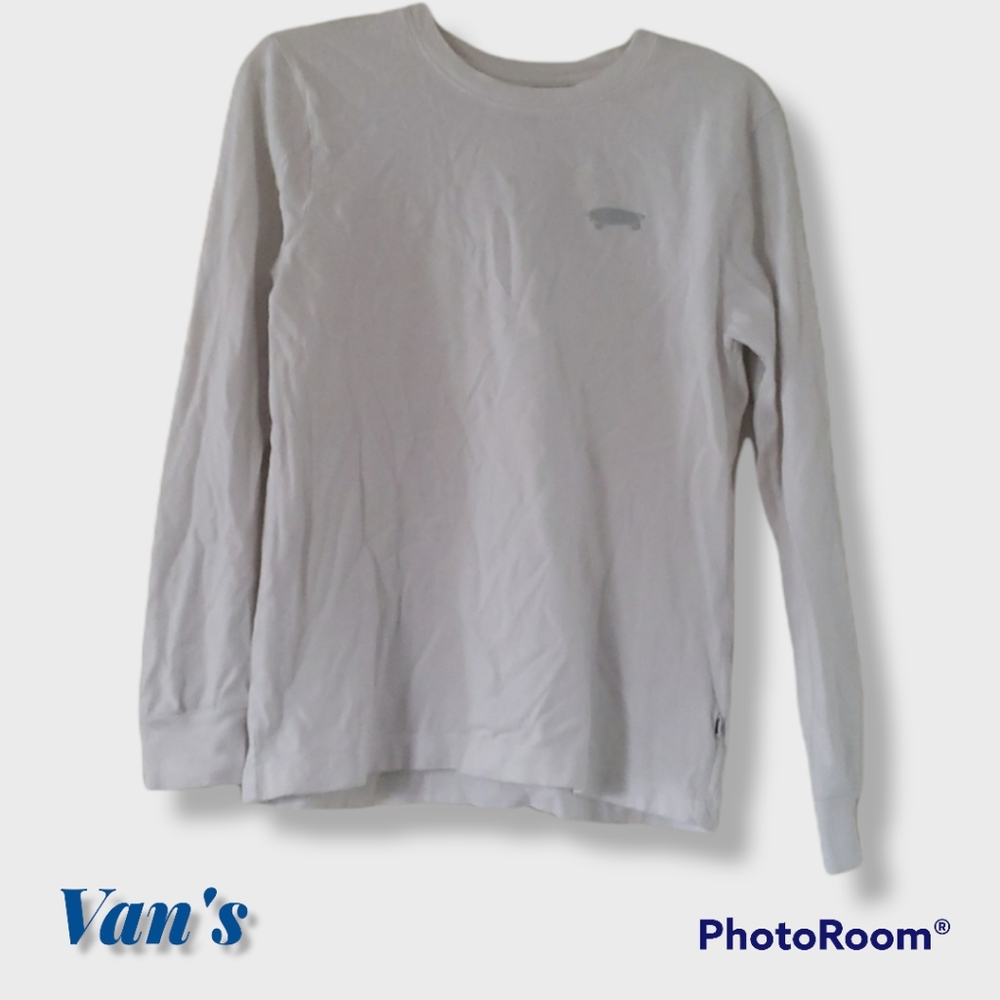 Vans white long sleeve tee